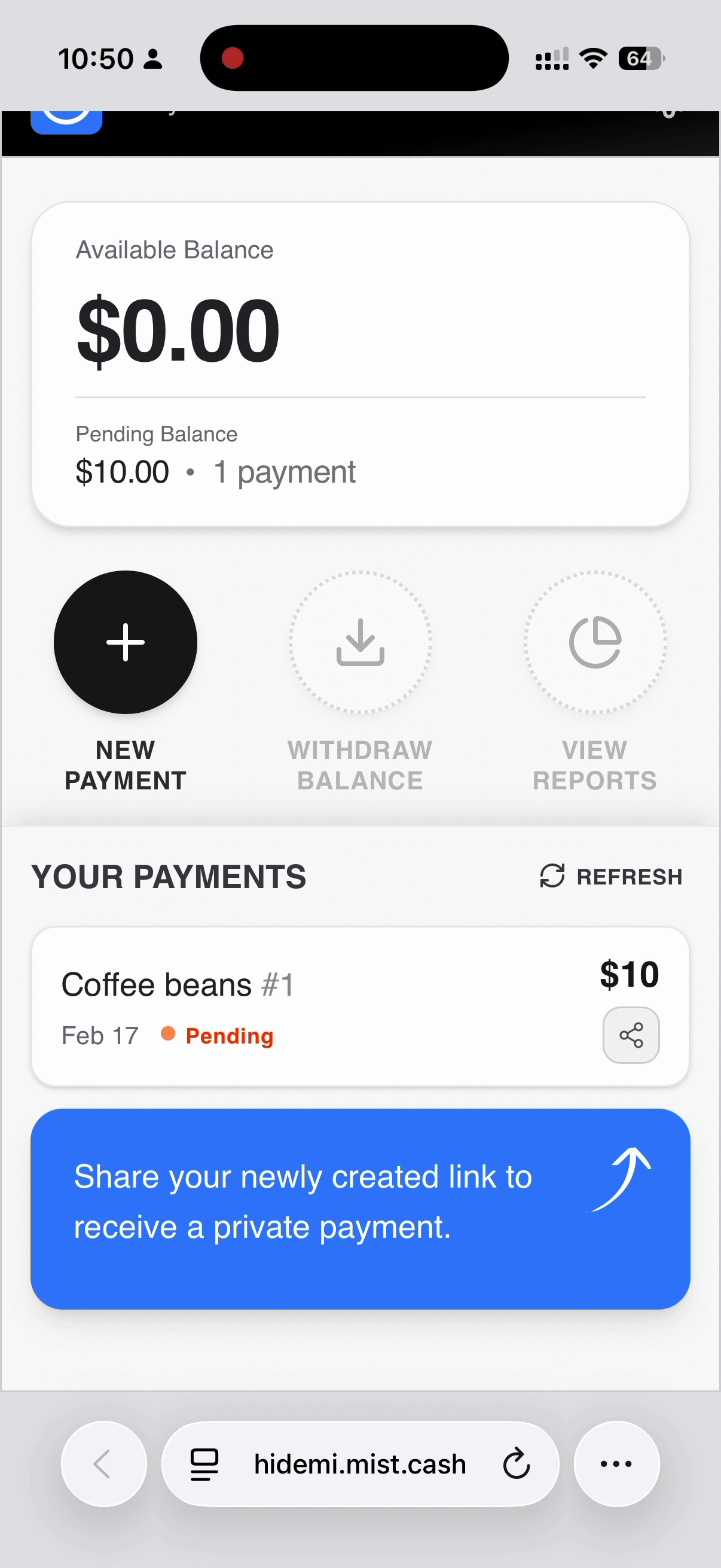 Share the Payment Link